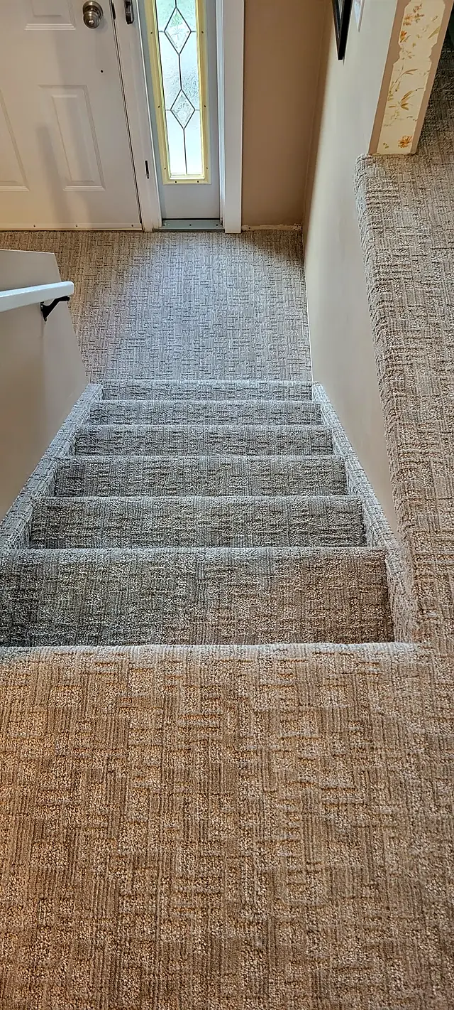 Patterned carpet on a staircase